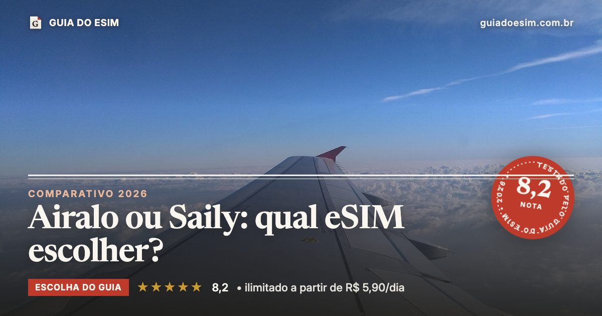 Airalo ou Saily: qual eSIM escolher?: análise do Guia do eSIM, nota 8,2