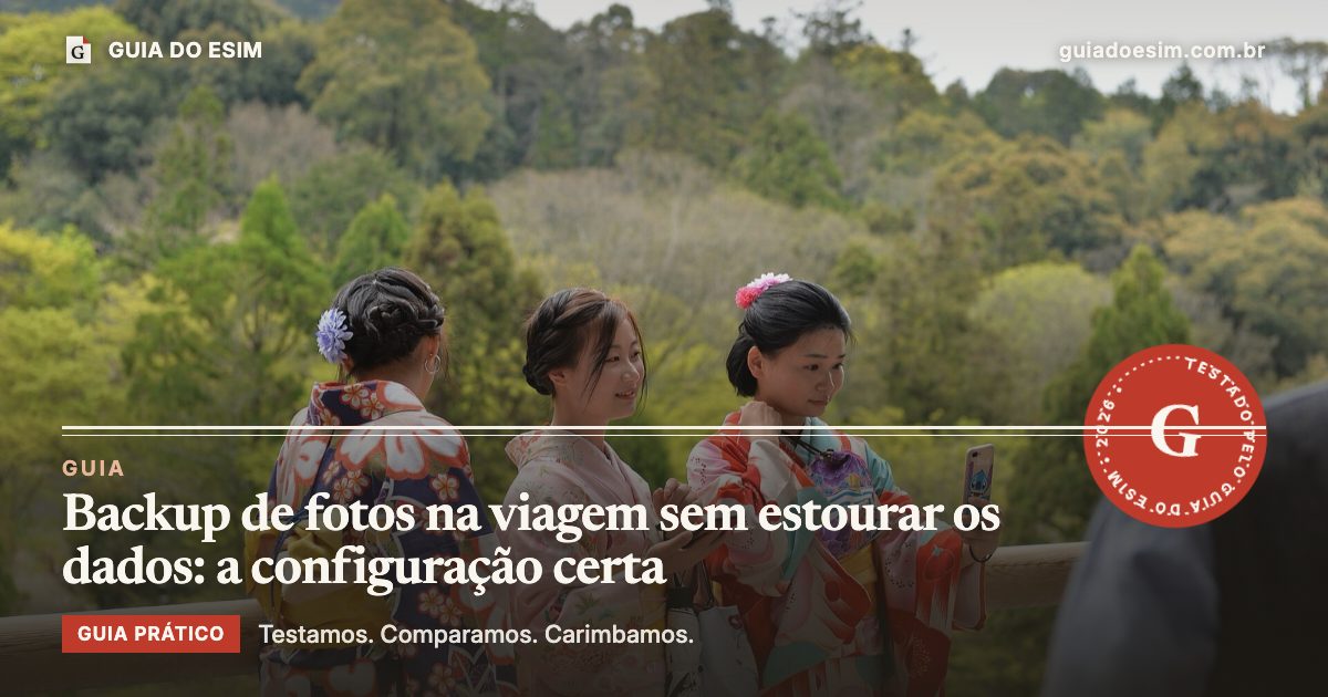 Backup de fotos na viagem sem estourar os dados: a configuração certa: guia prático do Guia do eSIM