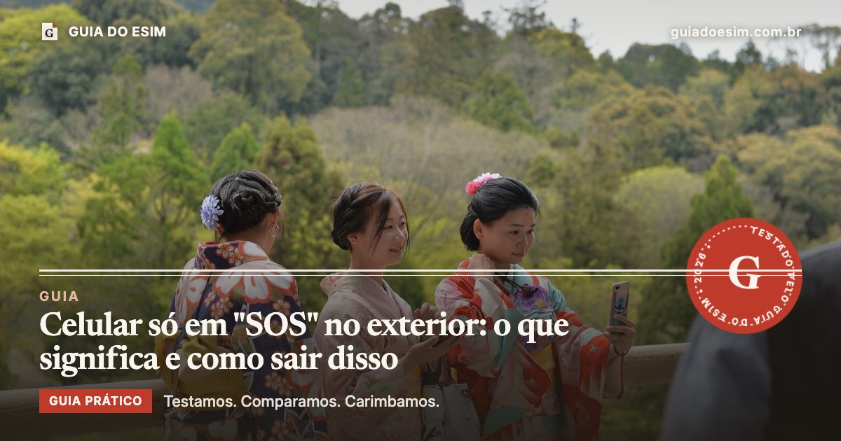 Celular só em "SOS" no exterior: o que significa e como sair disso: guia prático do Guia do eSIM