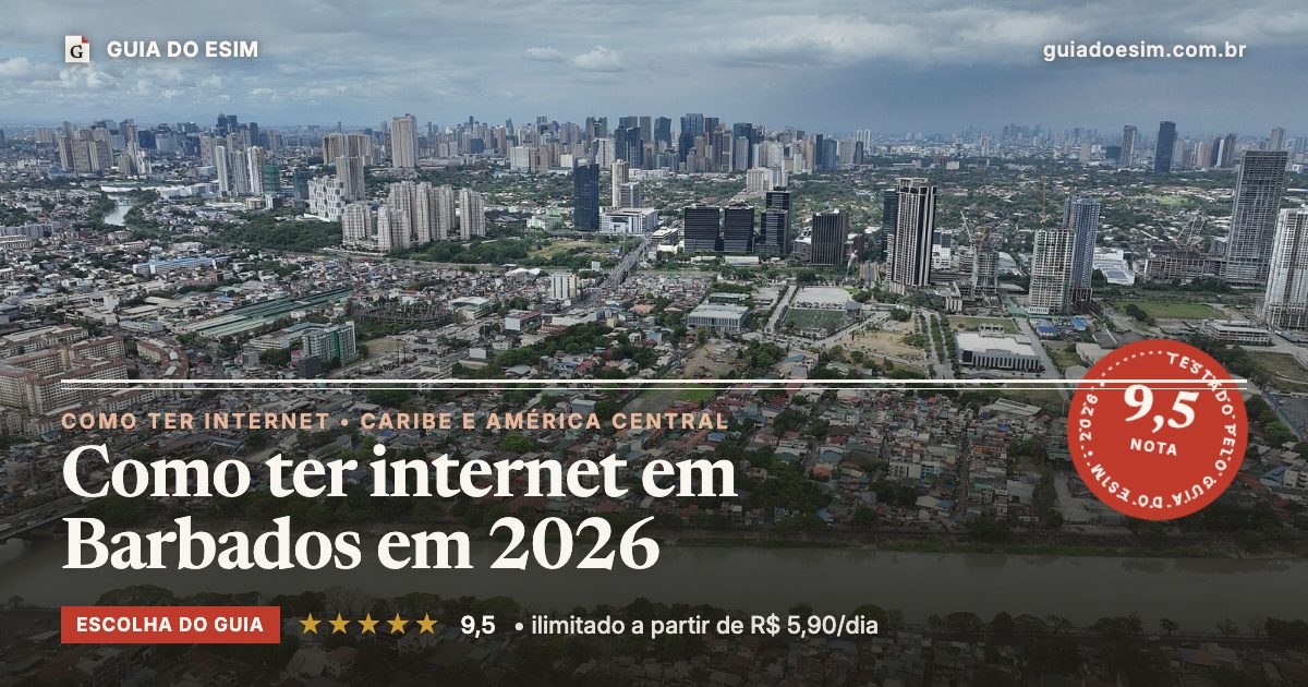 Como ter internet em Barbados em 2026: análise do Guia do eSIM, nota 9,5