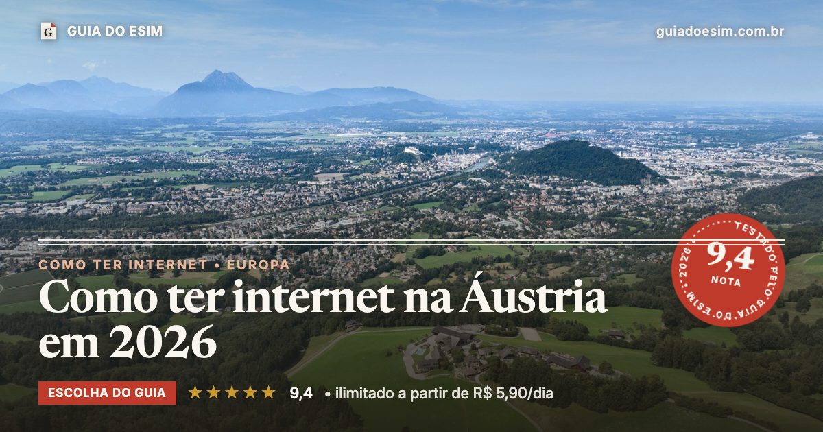 Como ter internet na Áustria em 2026: análise do Guia do eSIM, nota 9,4