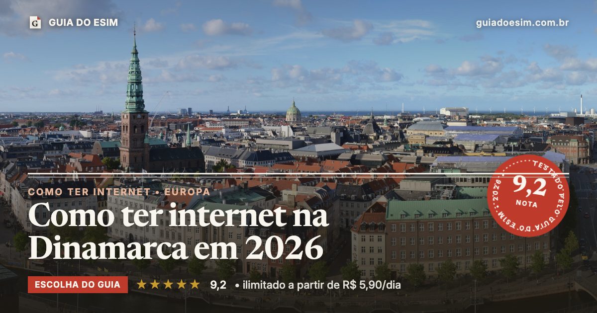 Como ter internet na Dinamarca em 2026: análise do Guia do eSIM, nota 9,2