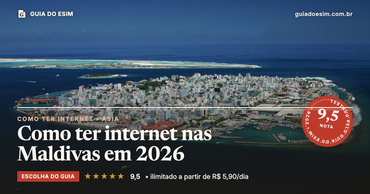 Como ter internet nas Maldivas em 2026: análise do Guia do eSIM, nota 9,5