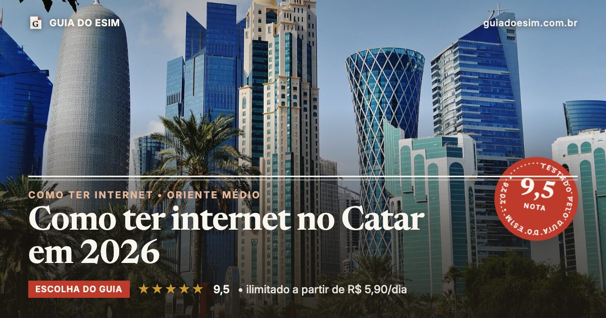 Como ter internet no Catar em 2026: análise do Guia do eSIM, nota 9,5