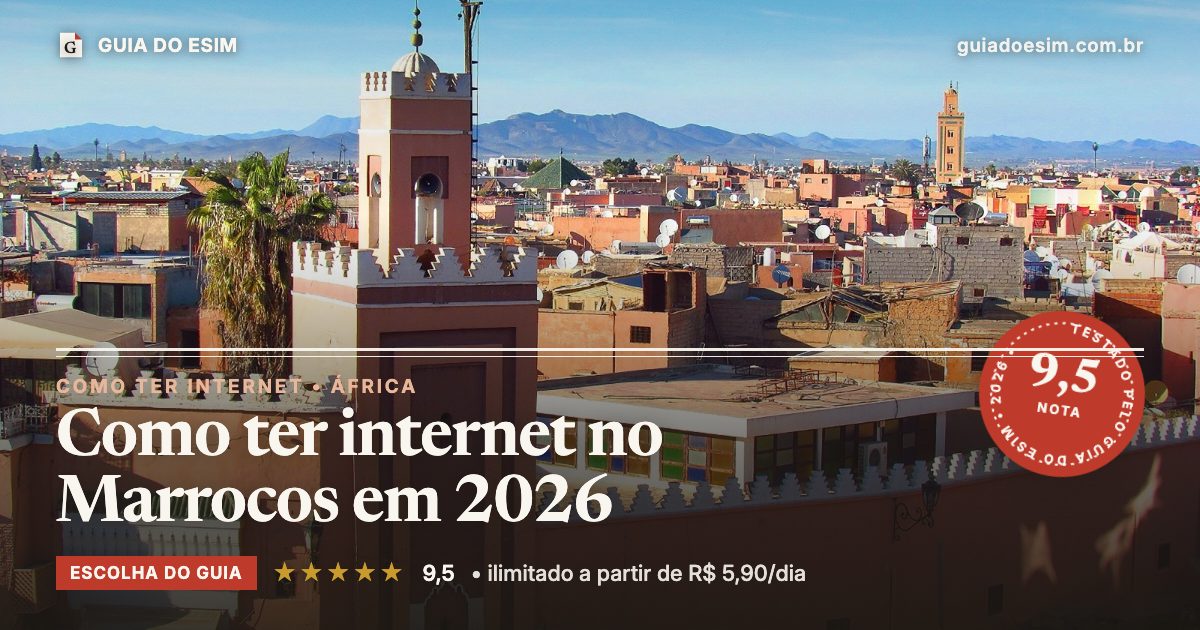 Como ter internet no Marrocos em 2026: análise do Guia do eSIM, nota 9,5