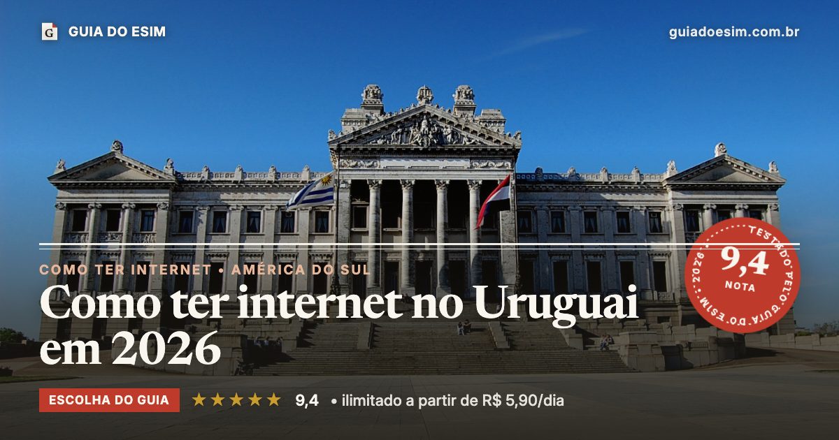 Como ter internet no Uruguai em 2026: análise do Guia do eSIM, nota 9,4