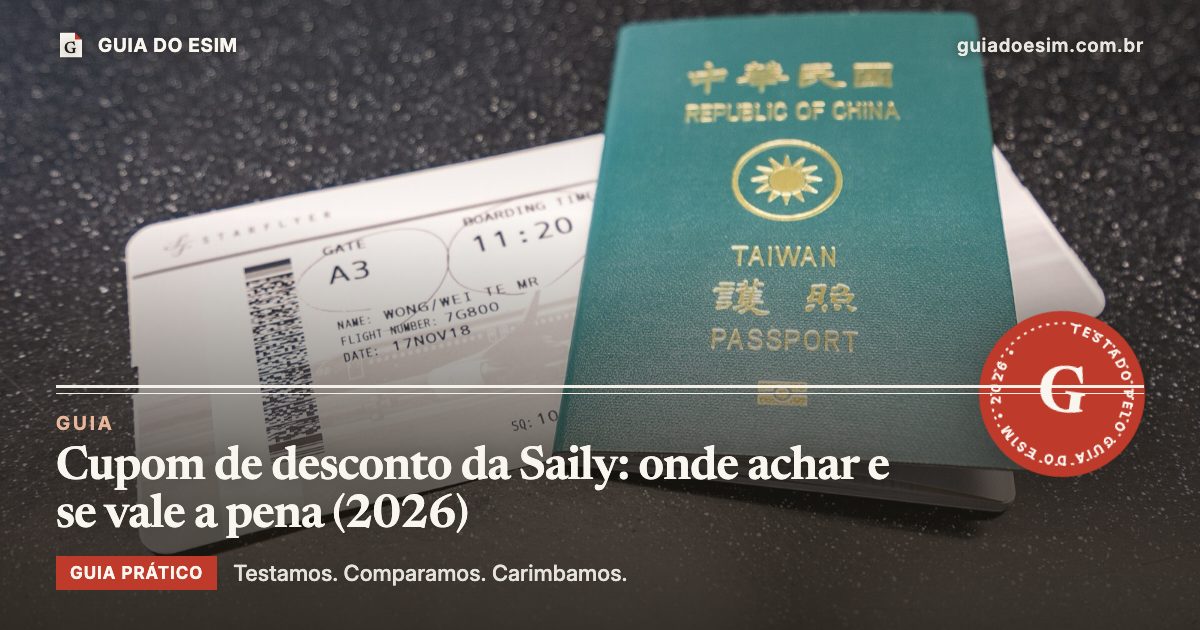 Cupom de desconto da Saily: onde achar e se vale a pena (2026): guia prático do Guia do eSIM