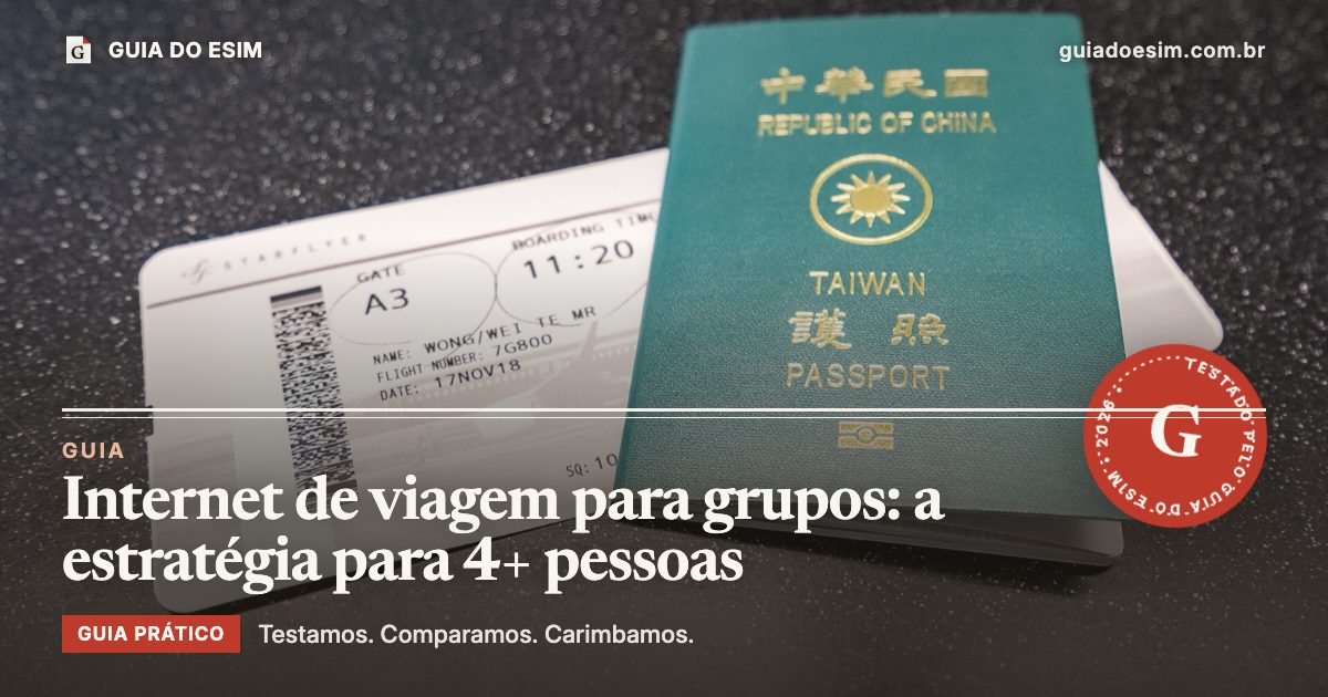 Internet de viagem para grupos: a estratégia para 4+ pessoas: guia prático do Guia do eSIM