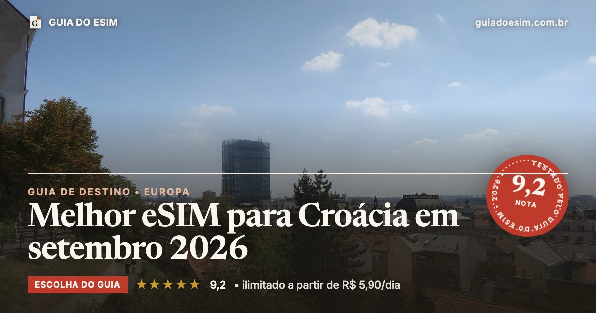 Melhor eSIM para Croácia em setembro 2026: análise do Guia do eSIM, nota 9,2