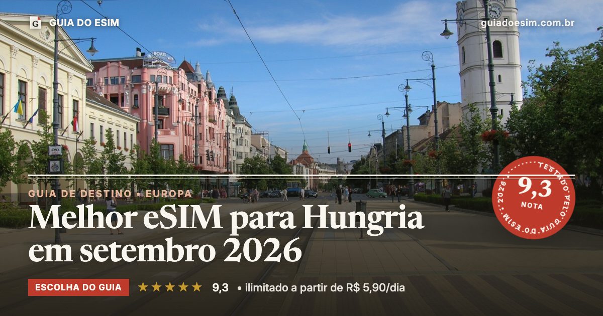 Melhor eSIM para Hungria em setembro 2026: análise do Guia do eSIM, nota 9,3