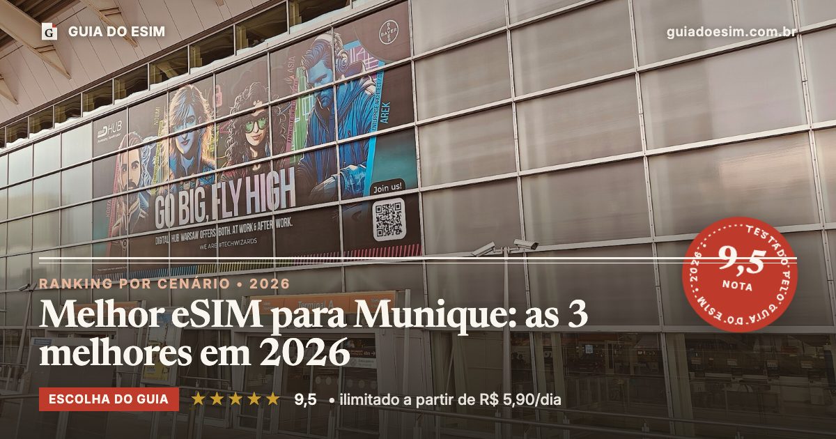 Melhor eSIM para Munique: as 3 melhores em 2026: análise do Guia do eSIM, nota 9,5