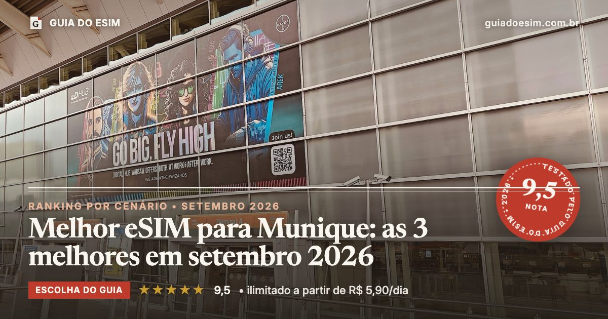 Melhor eSIM para Munique: as 3 melhores em setembro 2026: análise do Guia do eSIM, nota 9,5