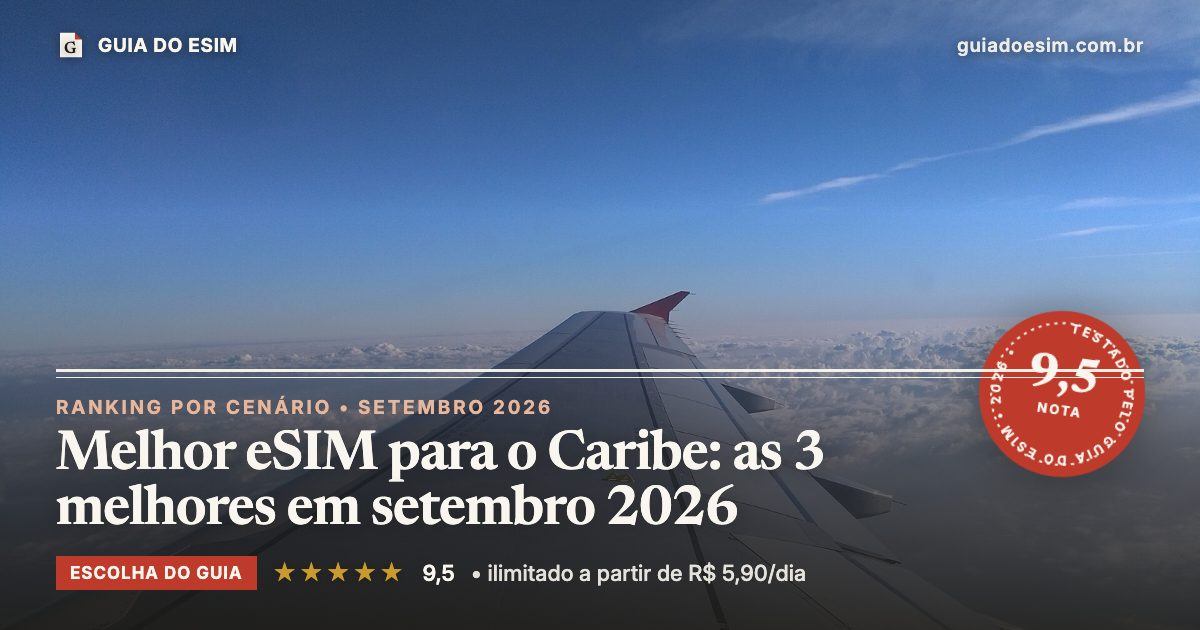 Melhor eSIM para o Caribe: as 3 melhores em setembro 2026: análise do Guia do eSIM, nota 9,5