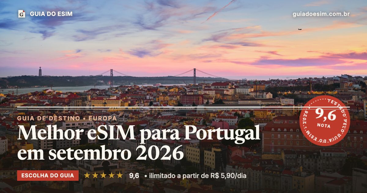 Melhor eSIM para Portugal em setembro 2026: análise do Guia do eSIM, nota 9,6