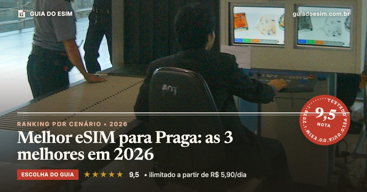 Melhor eSIM para Praga: as 3 melhores em 2026: análise do Guia do eSIM, nota 9,5