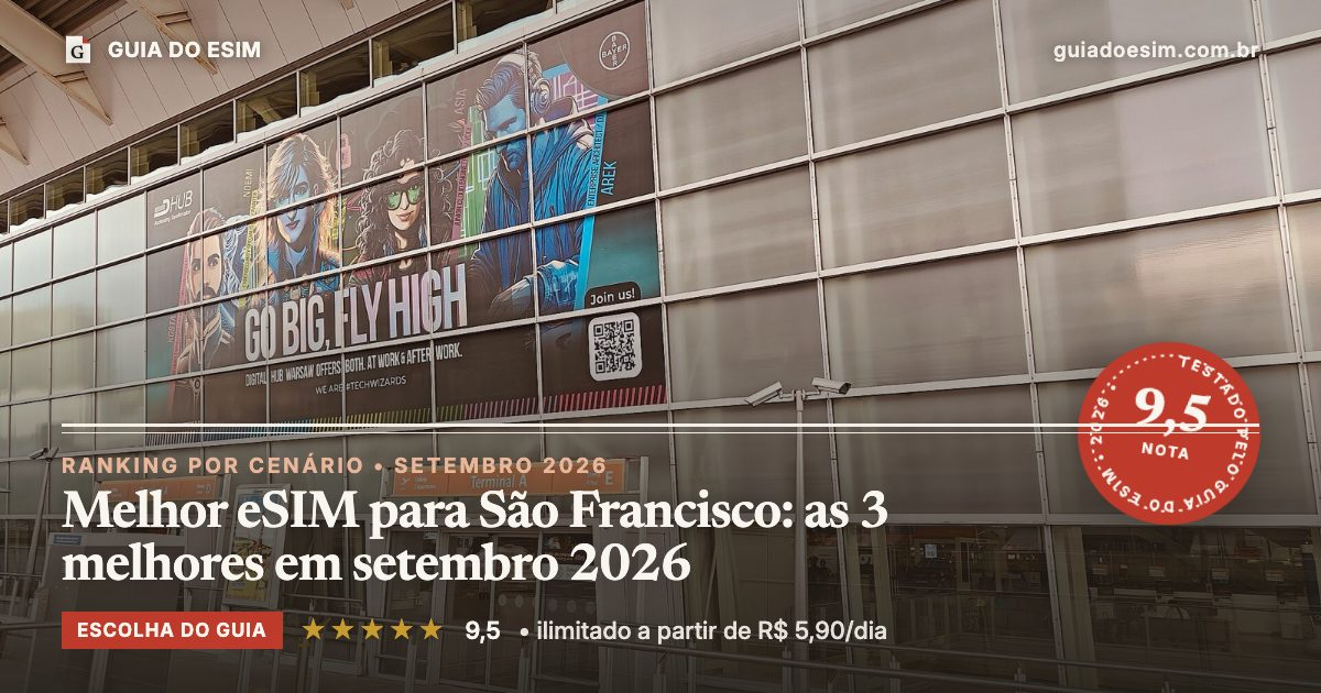 Melhor eSIM para São Francisco: as 3 melhores em setembro 2026: análise do Guia do eSIM, nota 9,5