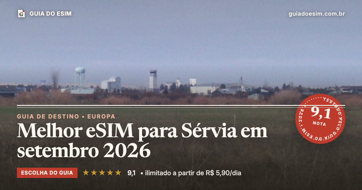 Melhor eSIM para Sérvia em setembro 2026: análise do Guia do eSIM, nota 9,1