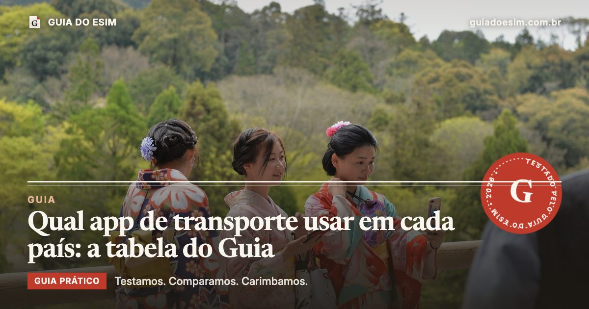 Qual app de transporte usar em cada país: a tabela do Guia: guia prático do Guia do eSIM
