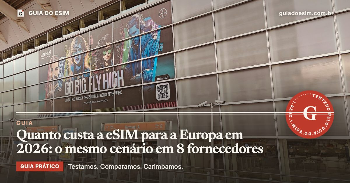 Quanto custa a eSIM para a Europa em 2026: o mesmo cenário em 8 fornecedores: guia prático do Guia do eSIM