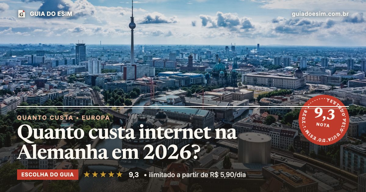 Quanto custa internet na Alemanha em 2026?: análise do Guia do eSIM, nota 9,3