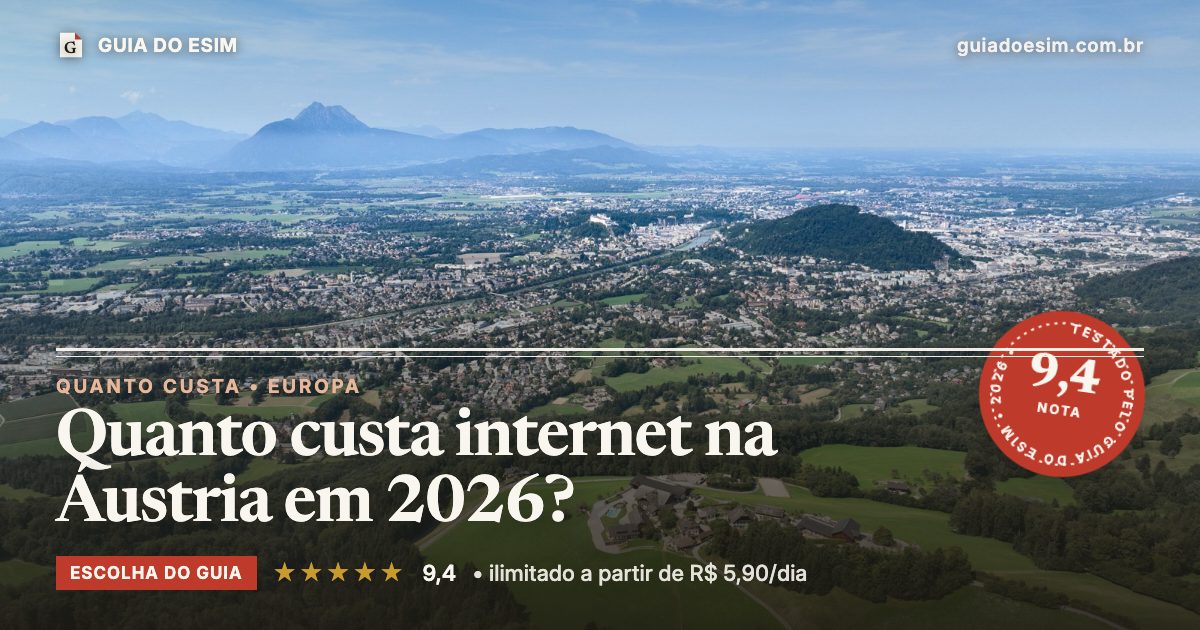 Quanto custa internet na Áustria em 2026?: análise do Guia do eSIM, nota 9,4