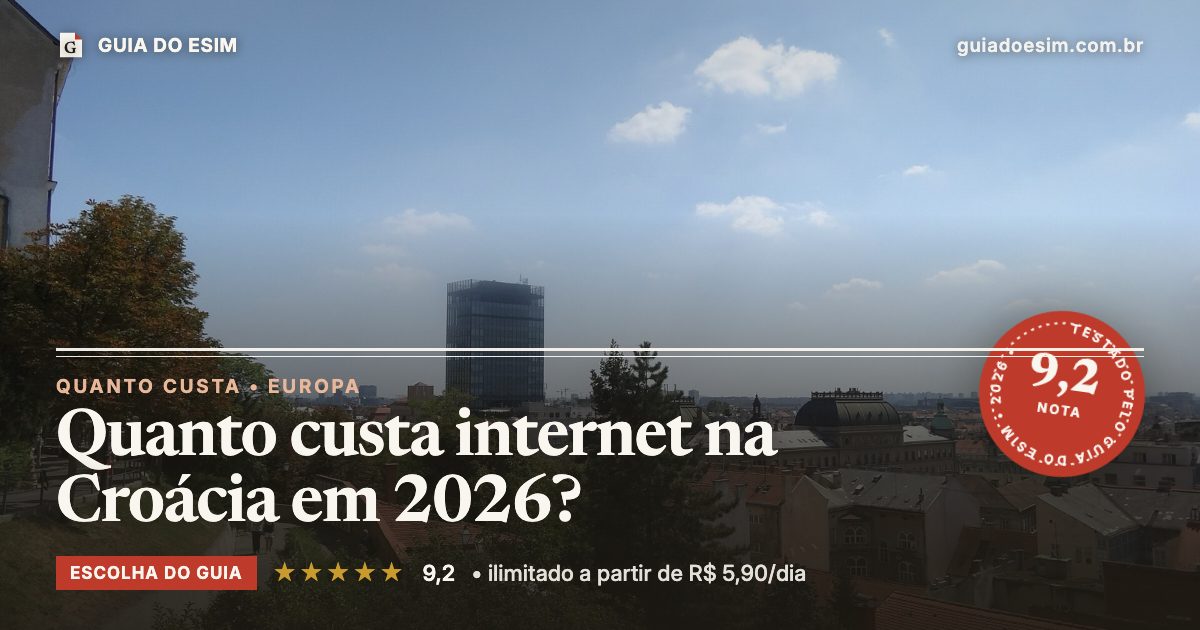 Quanto custa internet na Croácia em 2026?: análise do Guia do eSIM, nota 9,2