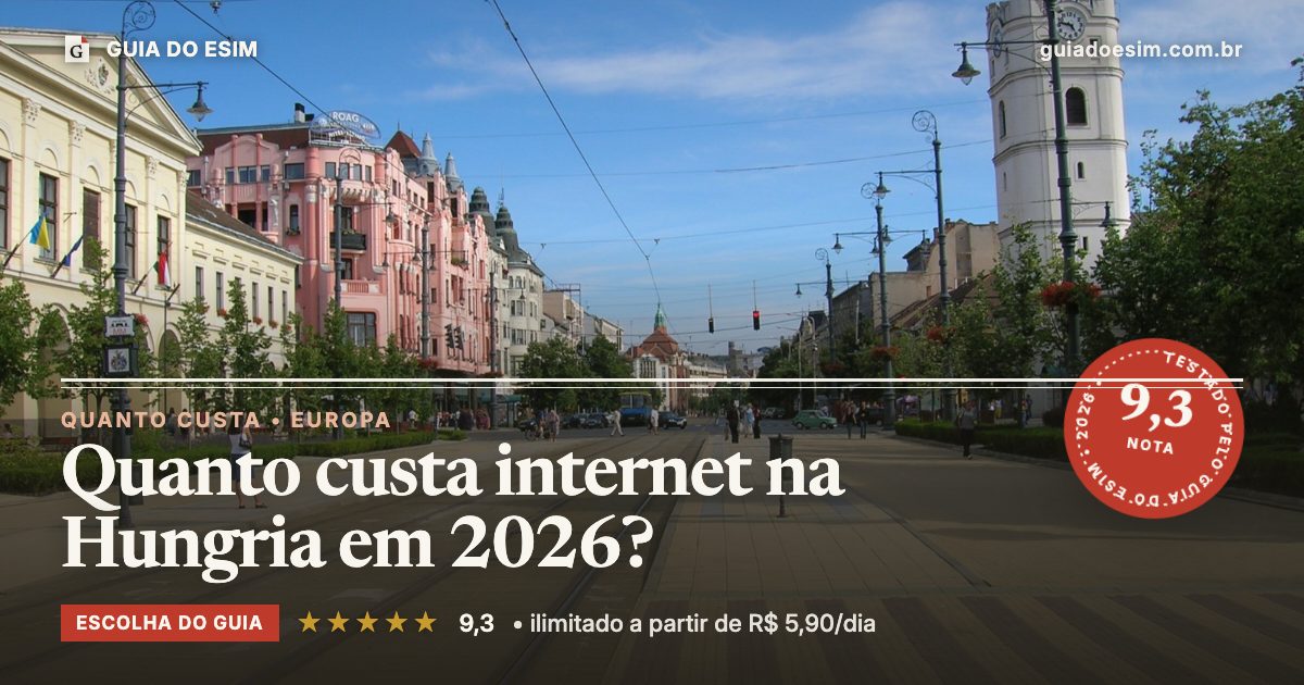 Quanto custa internet na Hungria em 2026?: análise do Guia do eSIM, nota 9,3