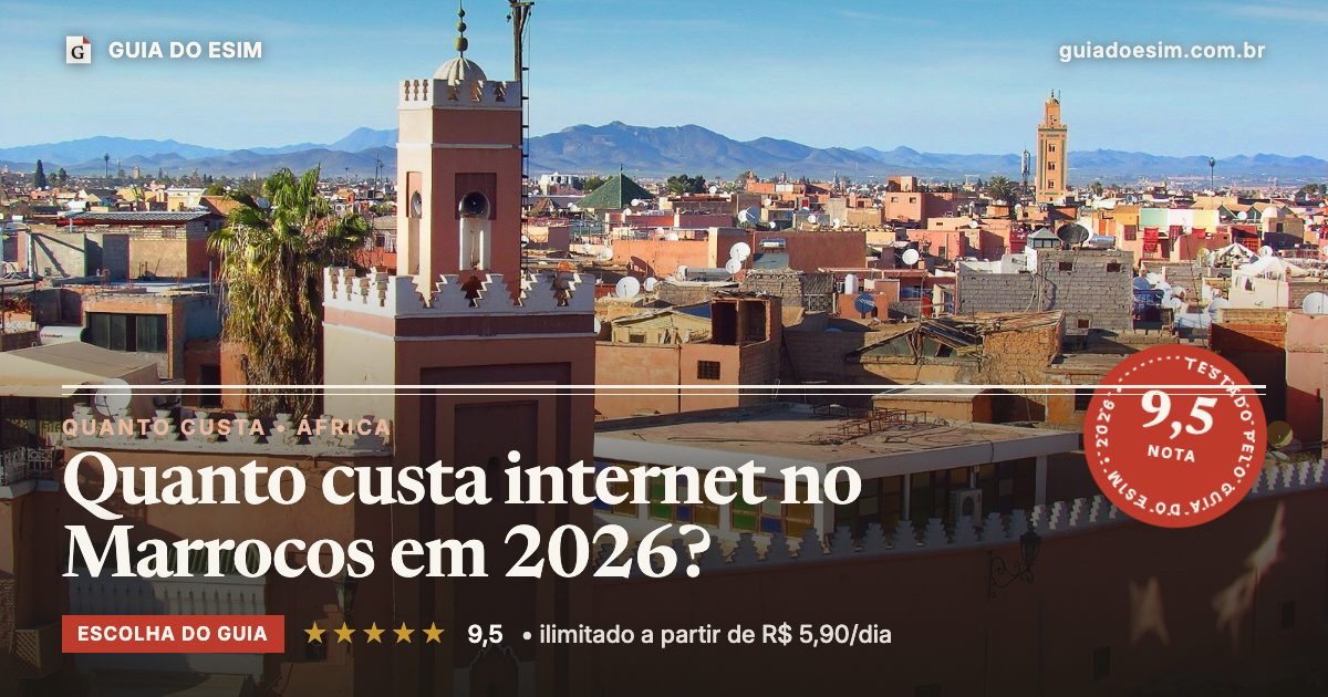 Quanto custa internet no Marrocos em 2026?: análise do Guia do eSIM, nota 9,5