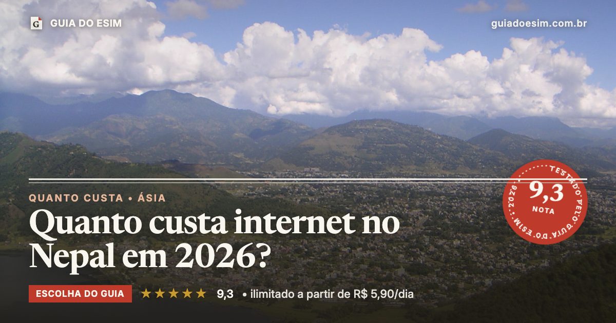 Quanto custa internet no Nepal em 2026?: análise do Guia do eSIM, nota 9,3