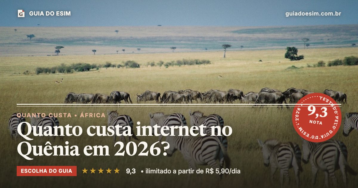 Quanto custa internet no Quênia em 2026?: análise do Guia do eSIM, nota 9,3