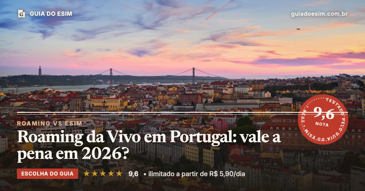 Roaming da Vivo em Portugal: vale a pena em 2026?: análise do Guia do eSIM, nota 9,6
