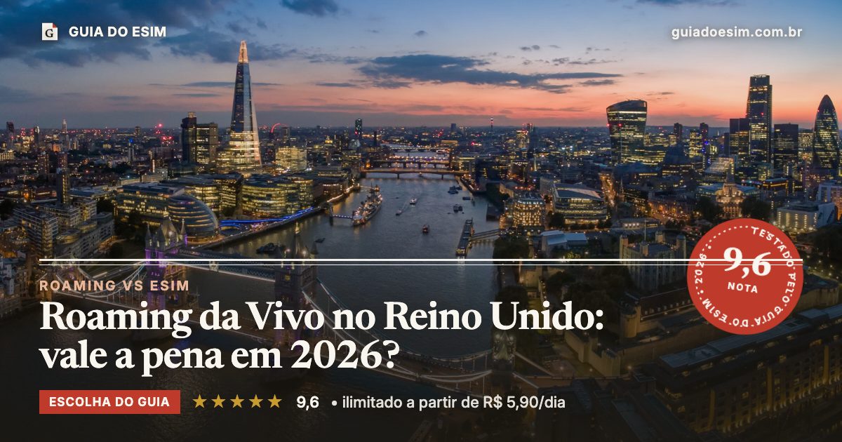 Roaming da Vivo no Reino Unido: vale a pena em 2026?: análise do Guia do eSIM, nota 9,6