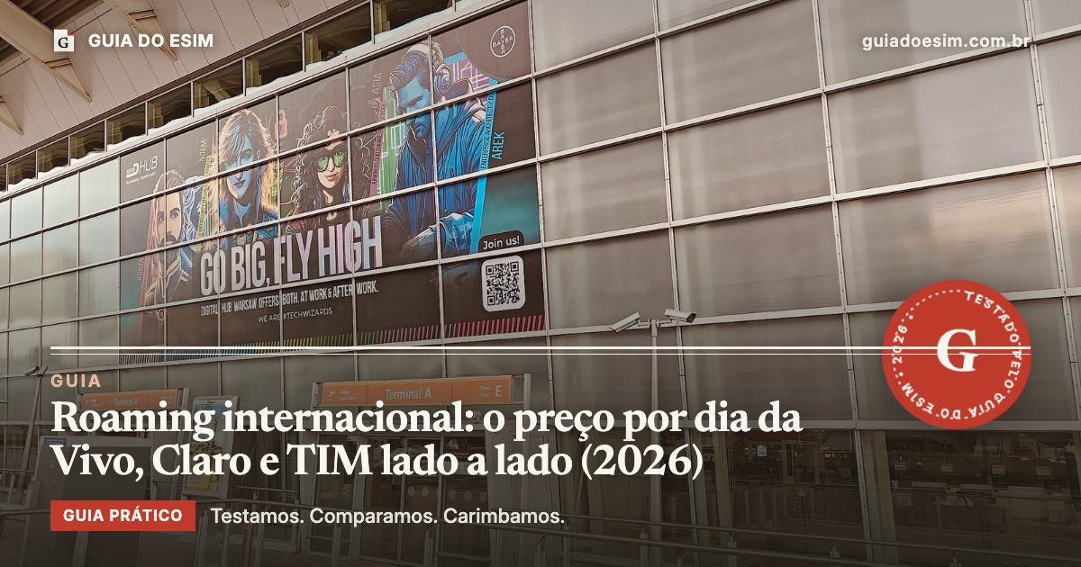 Roaming internacional: o preço por dia da Vivo, Claro e TIM lado a lado (2026): guia prático do Guia do eSIM