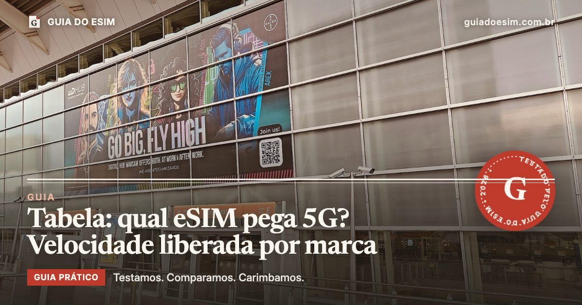 Tabela: qual eSIM pega 5G? Velocidade liberada por marca: guia prático do Guia do eSIM